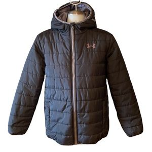 Under Armour Boys Heatgear Zip Up Puffer Jacket - Large